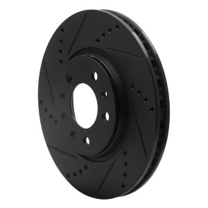 Pontiac Solstice Brake Rotor (1) - Front Left - R1 Concepts - Drilled & Slotted - Black - `06-`10